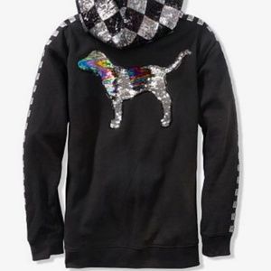 VS PINK Bling Fashion Show Hoodie Large